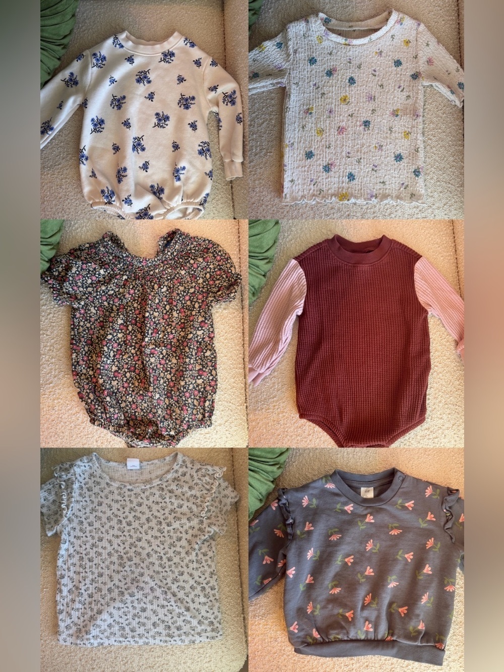 Mixed Baby Girl Onesie & Tops Set - Floral & Knit Styles